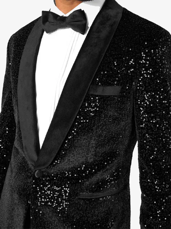 Mens Sequin Black Dinner Blazer