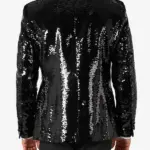 Mens Sequin Dinner Blazer Black Back
