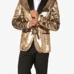 Men Sequin Gold Dinner Jacket