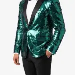 Mens Sequin Green Dinner Blazer