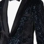 Mens Sequin Navy Dinner Blazer