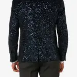 Mens Sequin Navy Dinner Blazer Back