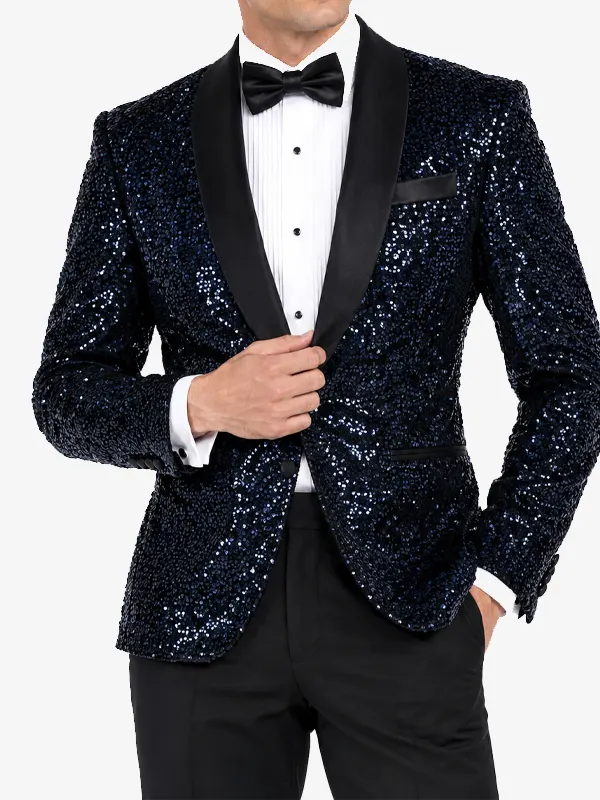 Sequin Navy Dinner Blazer