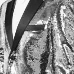 Mens Sequin Silver Dinner Blazer