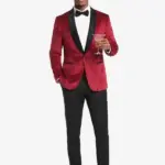 Mens Stylish Burgundy Velvet Blazer
