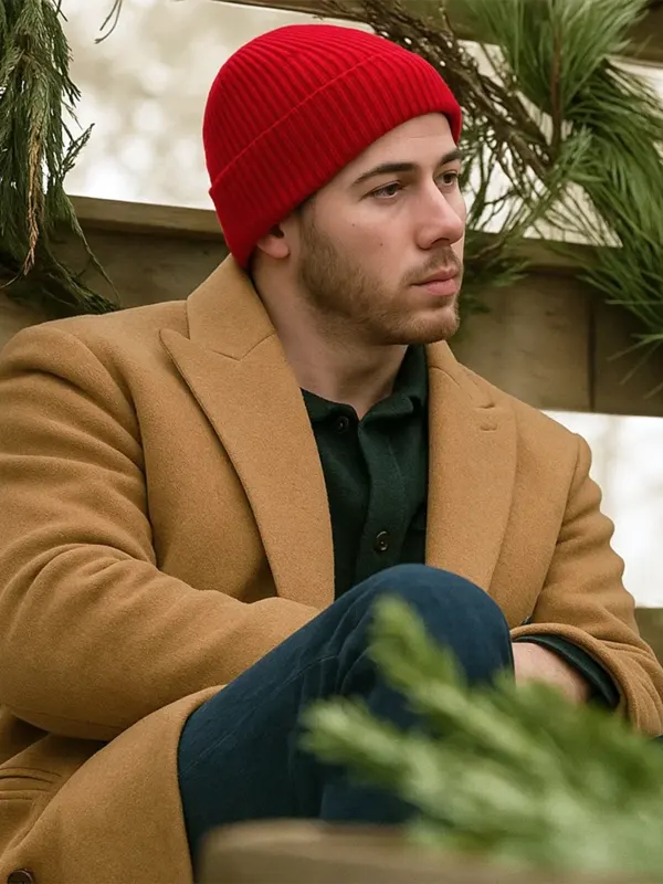 Nick Jonas A Very Jonas Christmas Movie brown Coat
