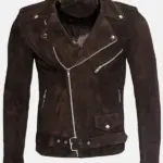 Outlaw Spirit Biker Leather Dark Brown Jacket