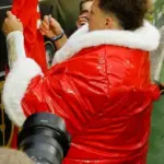 Men Patrick Mahomes Christmas Long Coat Back