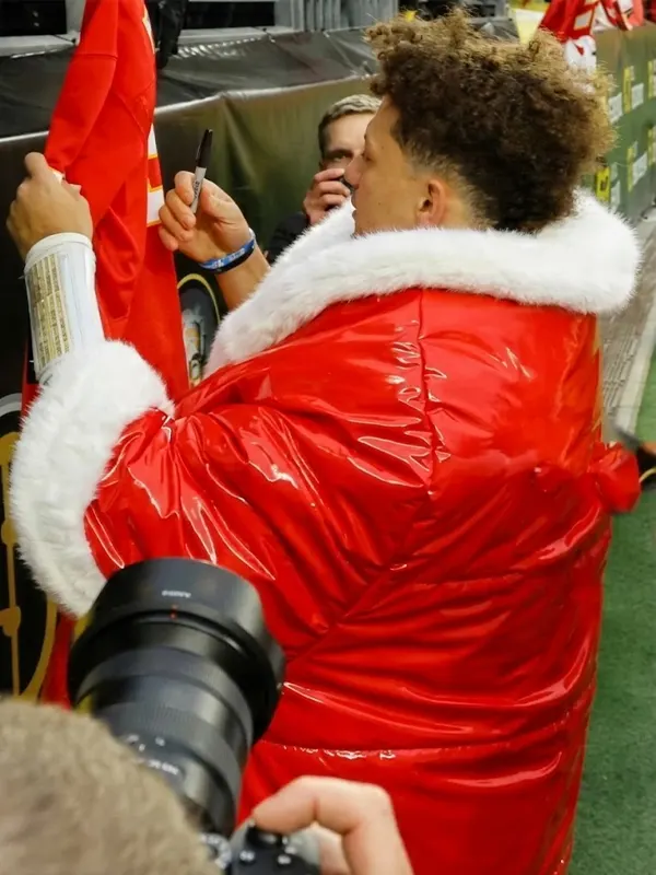 Men Patrick Mahomes Christmas Long Coat Back