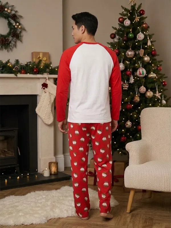 Personalised Papa Pud Christmas Pyjamas for Men