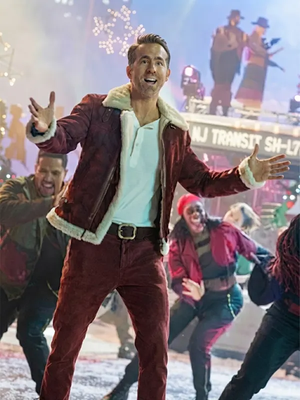 Ryan Reynolds Spirited Red Sheraling Leather Jacket