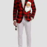 Mens Christmas Santa Claus Corduroy Blazer