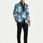 Reindeer Snowflake Blue Blazer