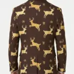 Slim Festive Reindeer Snowflake Blazer Back