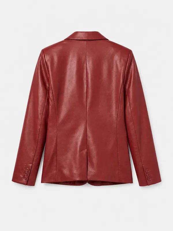 Slim Fit Maroon Blazer Back