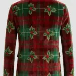 Men Stamzod Christmas Corduroy Dark Red Blazer Back