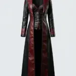 Womens Vampire Red Corset Leather Coat