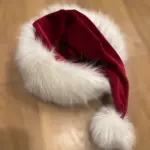 Velvet Velour Santa Red Hat