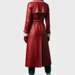 Winter Red Leather Coat