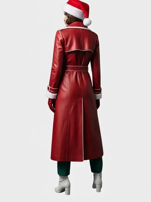 Winter Red Leather Coat