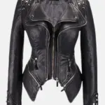 Women Celeste Studded Black Jacket