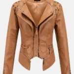 Women Celeste Studded Brown Jacket