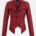 Women Celeste Studded Maroon Jacket