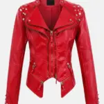 Women Celeste Studded Red Jacket