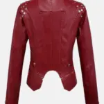 Women Celeste Studded Maroon Jacket Back