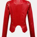 Women Celeste Studded Red Jacket Back
