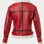 Women Christmas Leather Jacket Back