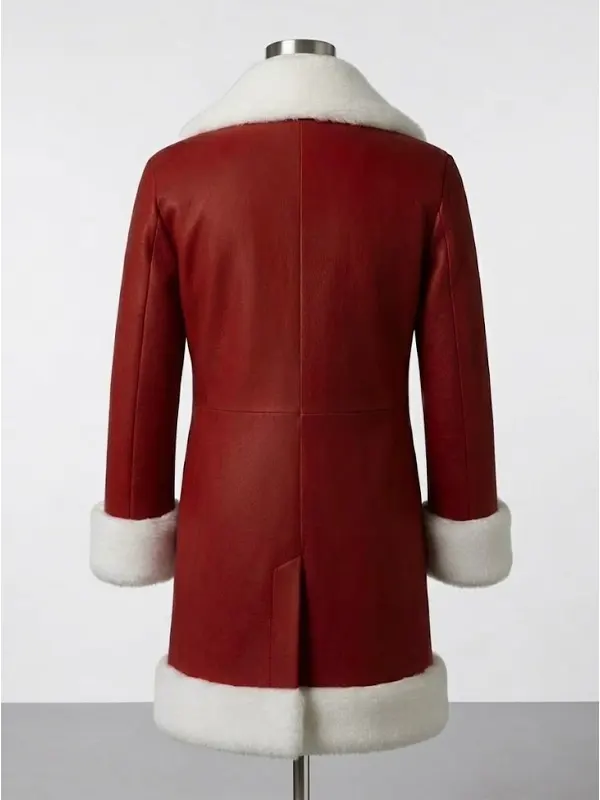 Women Christmas Santa Red Coat Back