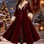 Women Christmas Victorian Velvet Coat