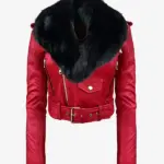 Women Detachable Fur Moto Jacket