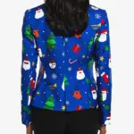 Women Festivity Blue Blazer Back