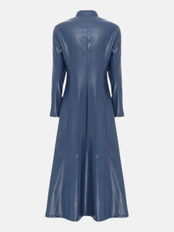 Women Mirabel Ankle Leather Blue Coat Back