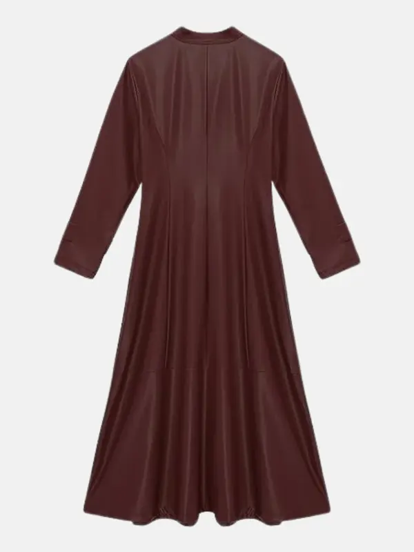 Women Mirabel Ankle Leather Burgundy Coat Back