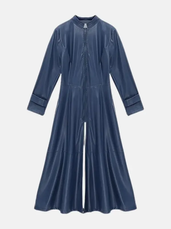 Women Mirabel Ankle Leather Blue Coat