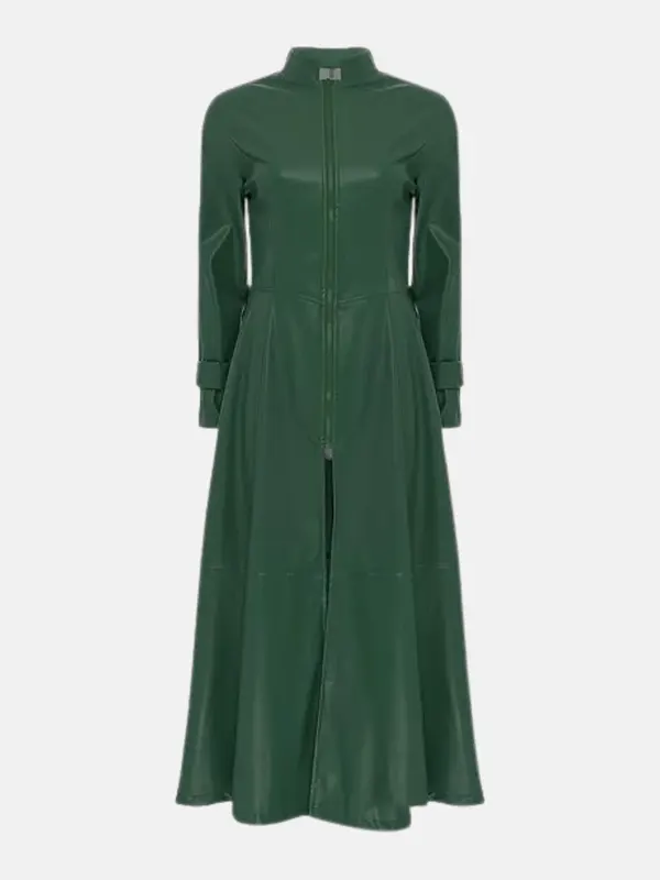 Women Mirabel Ankle green Coat Back