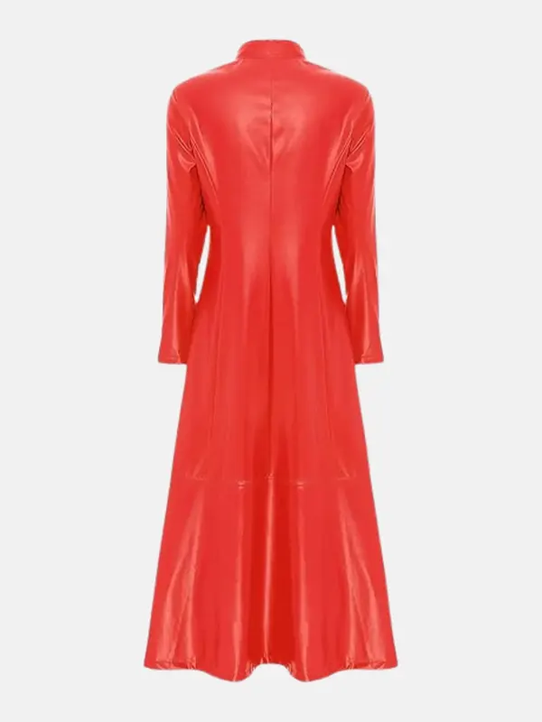 Women Mirabel Ankle Leather Red Coat Back