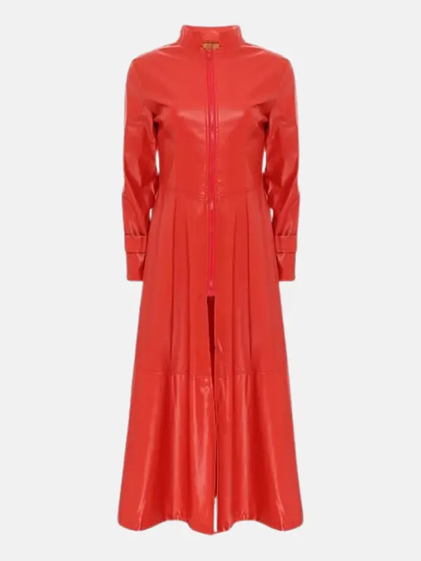 Women Mirabel Ankle Leather Red Coat