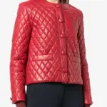 Womens Diamond Quilted Leather Jacket