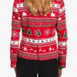 Women Red Christmas Wonderland Blazer Back