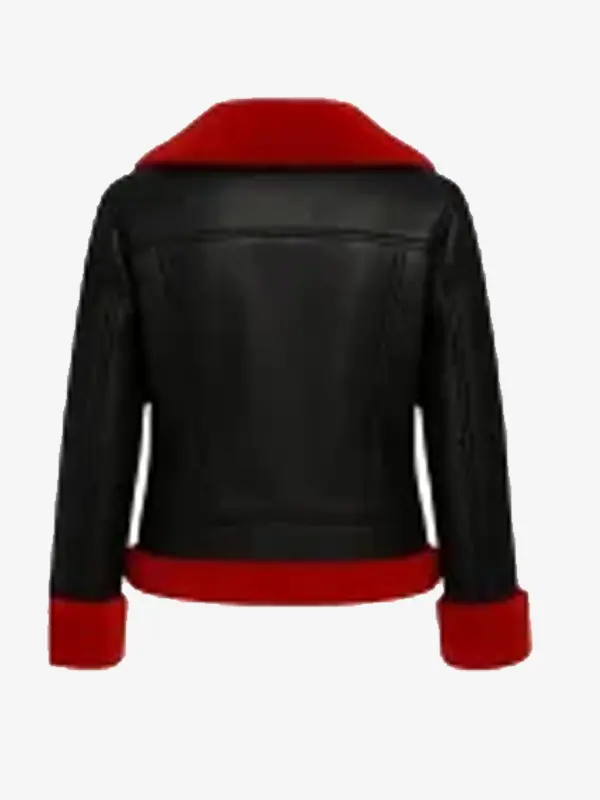Women Santa Biker Black Jacket