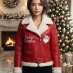 Santa Christmas Biker Red Jacket
