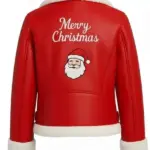 Women Santa Christmas Biker Red Jacket Back