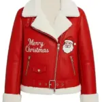 Women Santa Christmas Biker Red Jacket