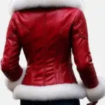 Women Shearling Christmas Red Jacket