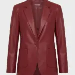 Women Slim Maroon Blazer