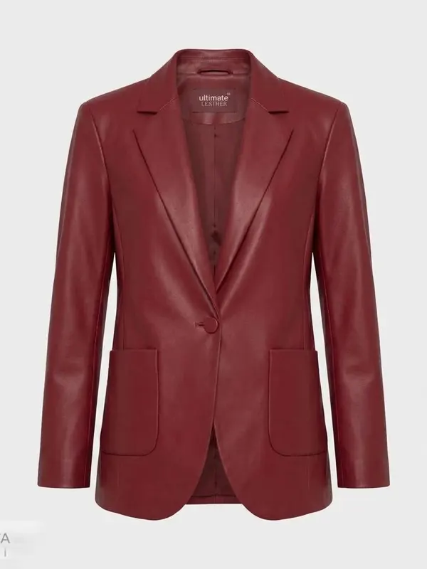 Women Slim Maroon Blazer